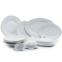 Сервиз столовый 6пер 25пр без супника Белый узор Bernadotte