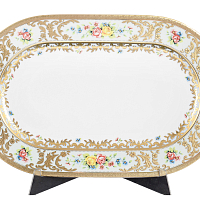 Блюдо овальное 36см Vienna Seladon Gold Falkenporzellan 