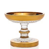 Конфетница н/н 10см хрусталь с золотом Фелиция Crystal HeArt