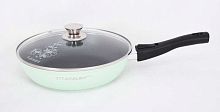 Сковорода 24см с ручкой со стекл. кр Titanium pro Green Kukmara
