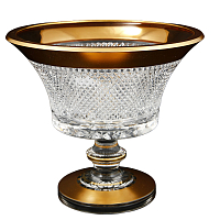 Конфетница 20,5см н/н хрусталь с золотом Фелиция Crystal HeArt