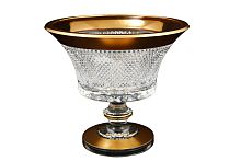 Конфетница 20,5см н/н хрусталь с золотом Фелиция Crystal HeArt