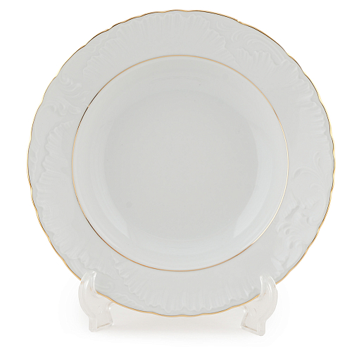 Набор тарелок 22,5см 6шт глубоких Repast Rococo Золотая полоса